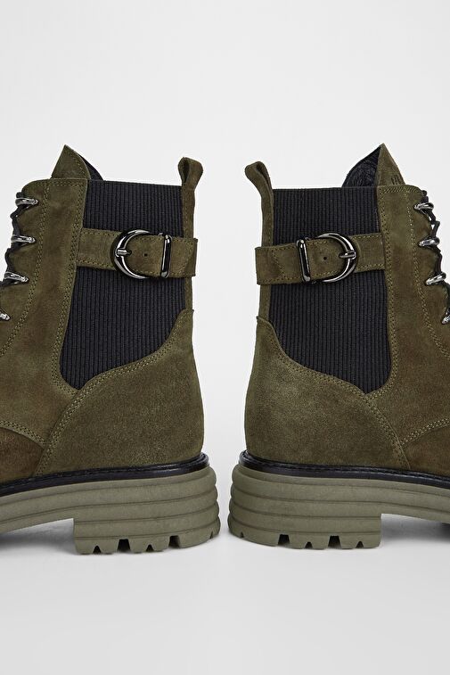 Valmenti Sirius Kadın Haki Süet Hakiki Deri Casual Bot - Görsel 7