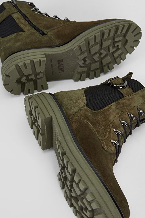 Valmenti Sirius Kadın Haki Süet Hakiki Deri Casual Bot - Görsel 8