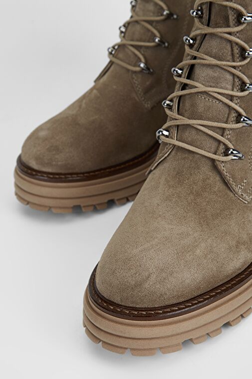 Valmenti Sirius Kadın Bej Süet Hakiki Deri Casual Bot - Görsel 4