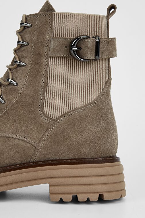 Valmenti Sirius Kadın Bej Süet Hakiki Deri Casual Bot - Görsel 6