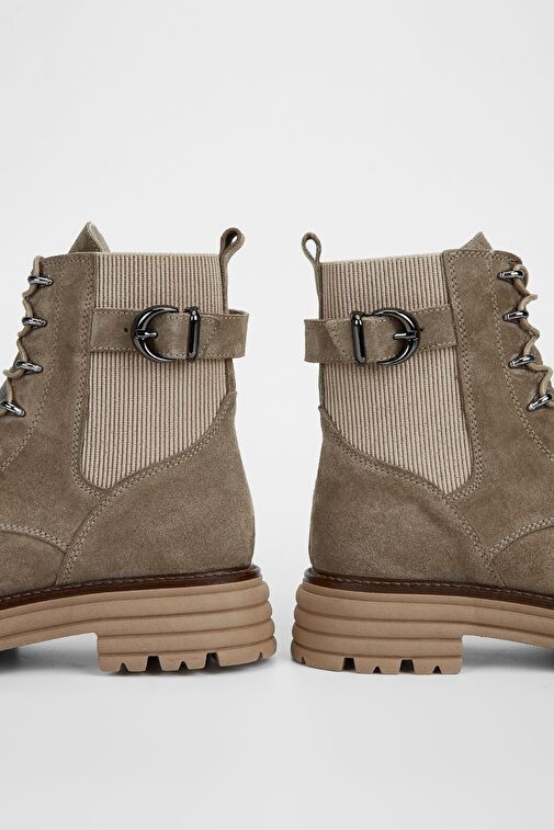Valmenti Sirius Kadın Bej Süet Hakiki Deri Casual Bot - Görsel 7