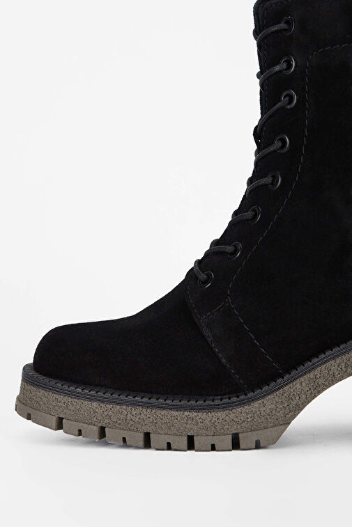 Tamer Tanca Kadın Hakiki Deri Siyah Süet Casual Bot - Görsel 4