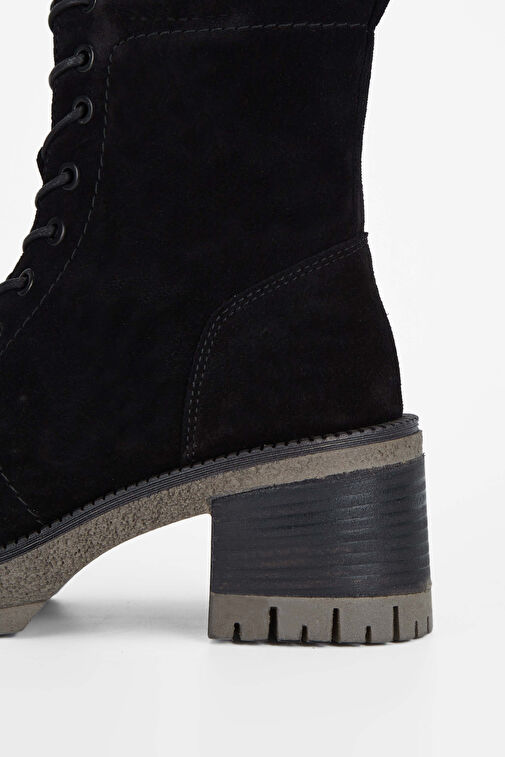 Tamer Tanca Kadın Hakiki Deri Siyah Süet Casual Bot - Görsel 5