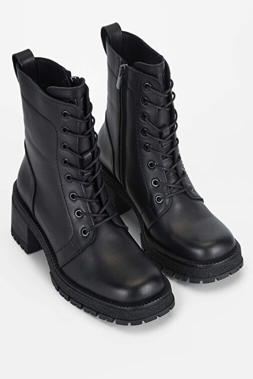 Tamer Tanca Kadın Hakiki Deri Siyah Deri Casual Bot - Görsel 3