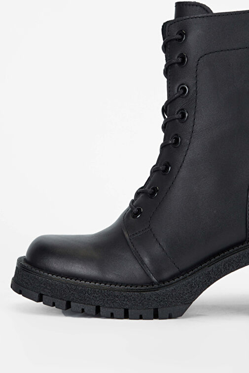 Tamer Tanca Kadın Hakiki Deri Siyah Deri Casual Bot - Görsel 4