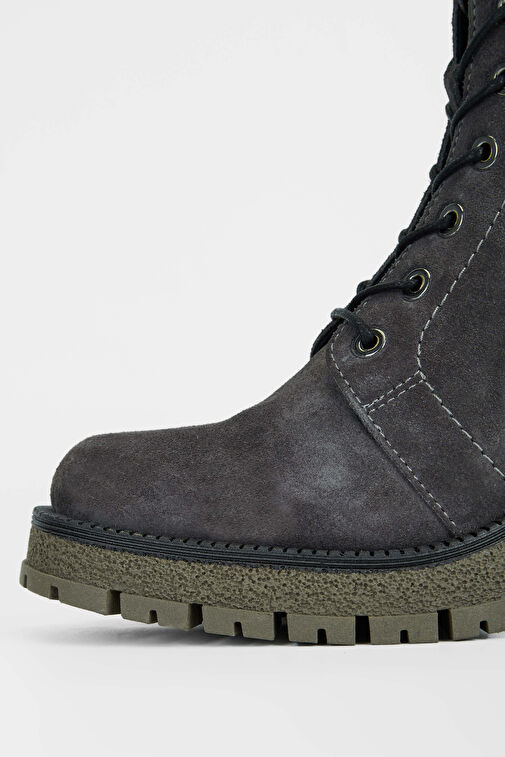 Tamer Tanca Kadın Hakiki Deri Taş Süet Casual Bot - Görsel 4