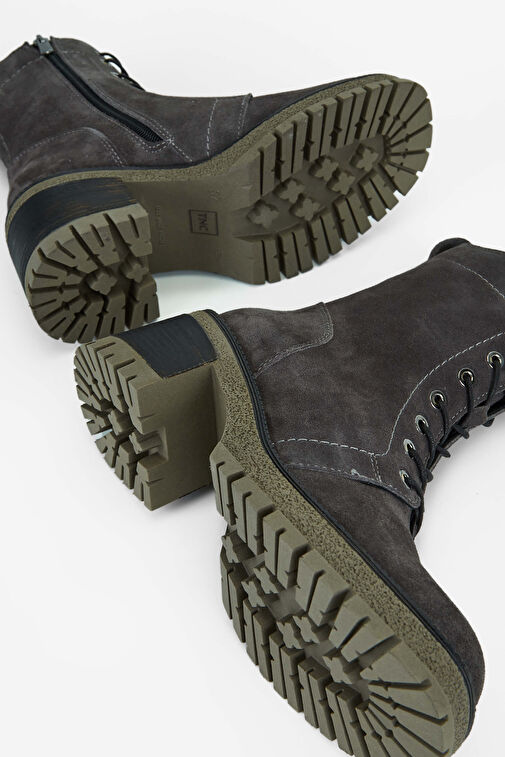 Tamer Tanca Kadın Hakiki Deri Taş Süet Casual Bot - Görsel 6