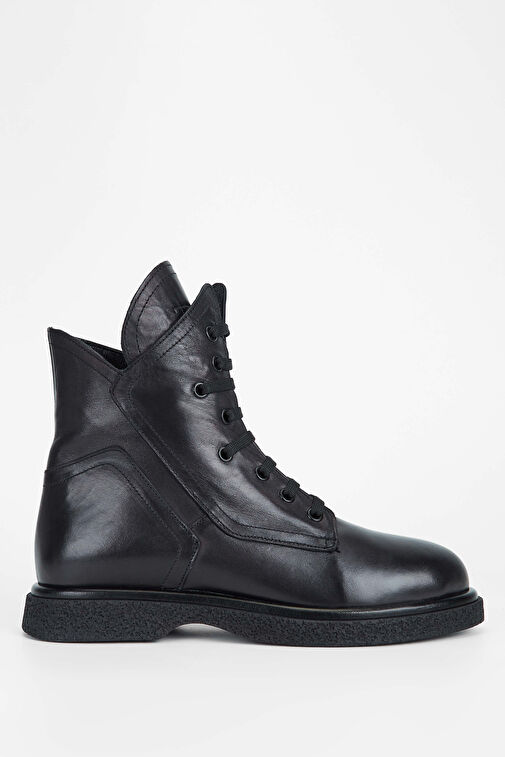 Tamer Tanca Kadın Hakiki Deri Siyah Deri Casual Bot - Görsel 2