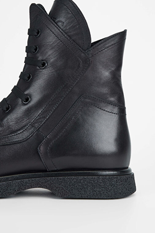 Tamer Tanca Kadın Hakiki Deri Siyah Deri Casual Bot - Görsel 5