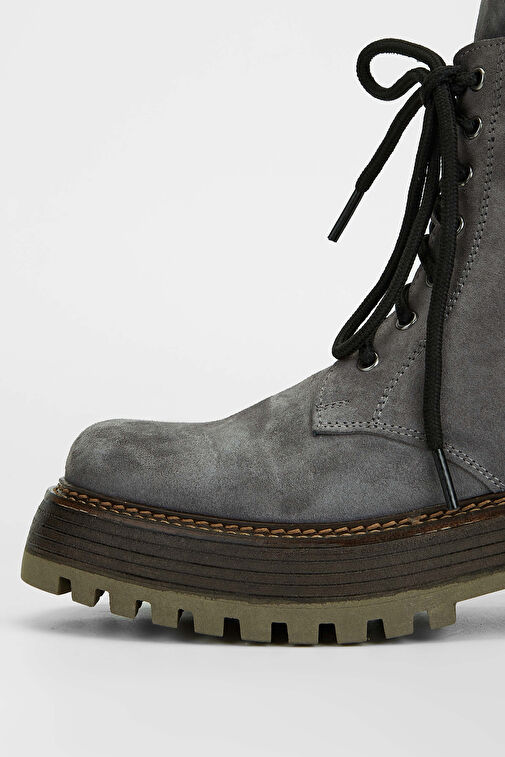 Tamer Tanca Kadın Hakiki Deri Gri Casual Bot - Görsel 4