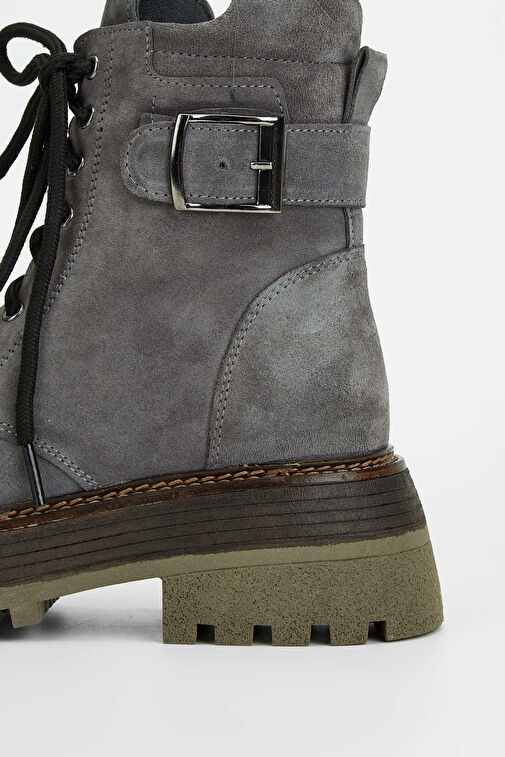 Tamer Tanca Kadın Hakiki Deri Gri Casual Bot - Görsel 5