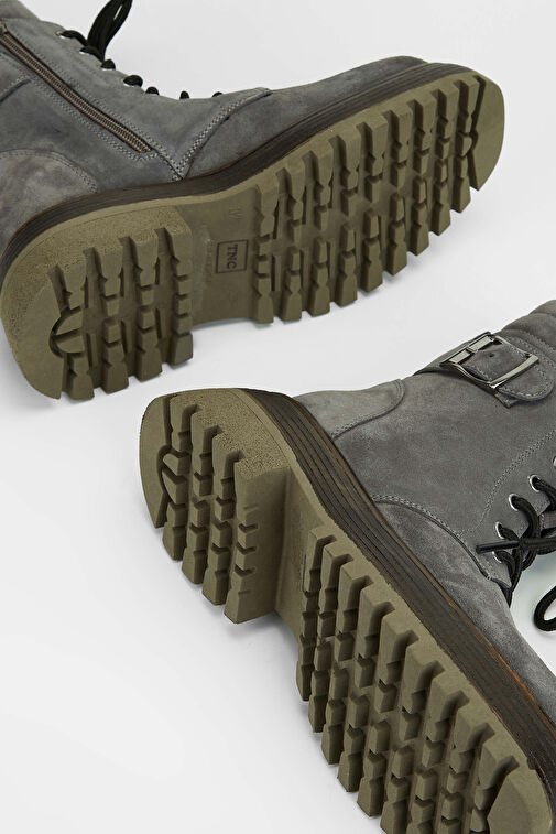 Tamer Tanca Kadın Hakiki Deri Gri Casual Bot - Görsel 6