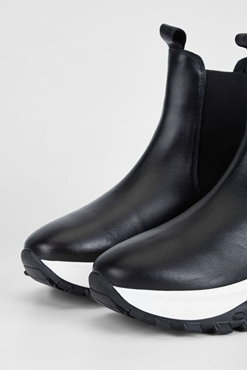 Valmenti Kadın Siyah Hakiki Deri Casual Bot - Görsel 4