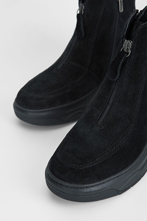 Valmenti Kadın Siyah Süet Hakiki Deri Casual Bot - Görsel 4