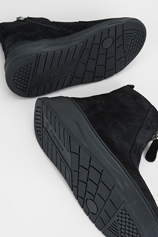 Valmenti Kadın Siyah Süet Hakiki Deri Casual Bot - Görsel 7