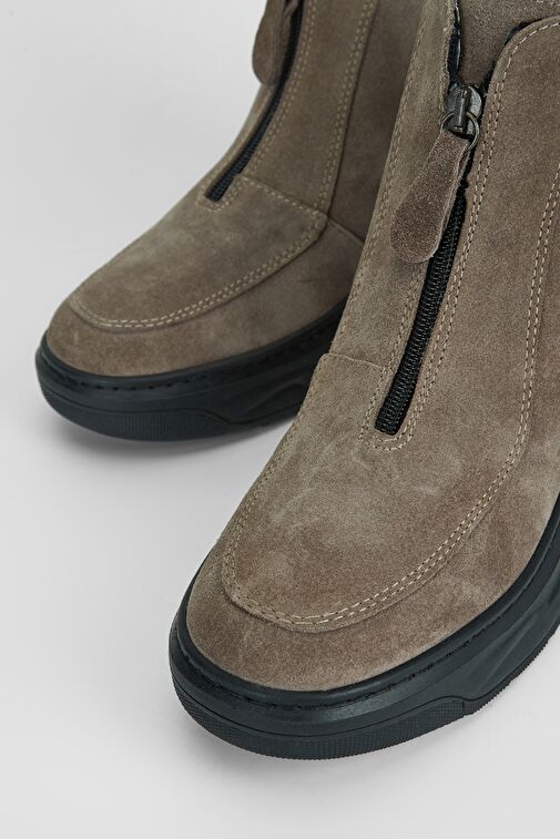 Valmenti Kadın Vizon Süet Hakiki Deri Casual Bot - Görsel 4