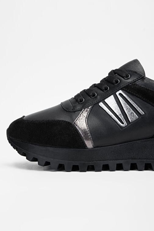 Valmenti Kadın Siyah Hakiki Deri Sneakers & Spor Ayakkabı - Görsel 5