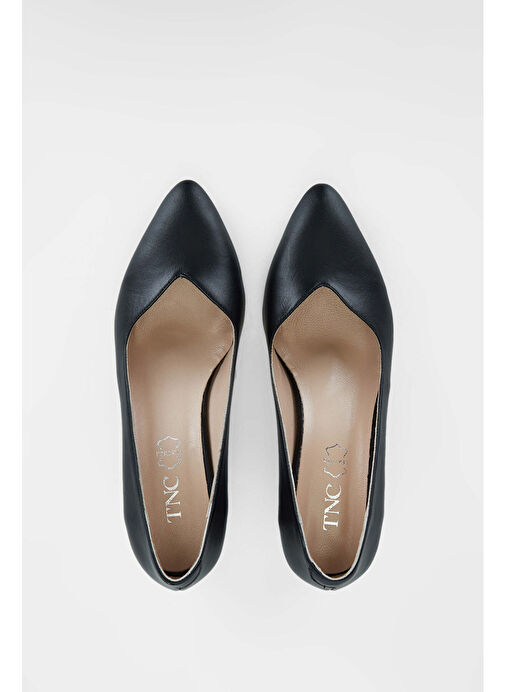 Tamer Tanca Kadın Hakiki Deri Siyah Deri Topuklu Ayakkabı - Görsel 6