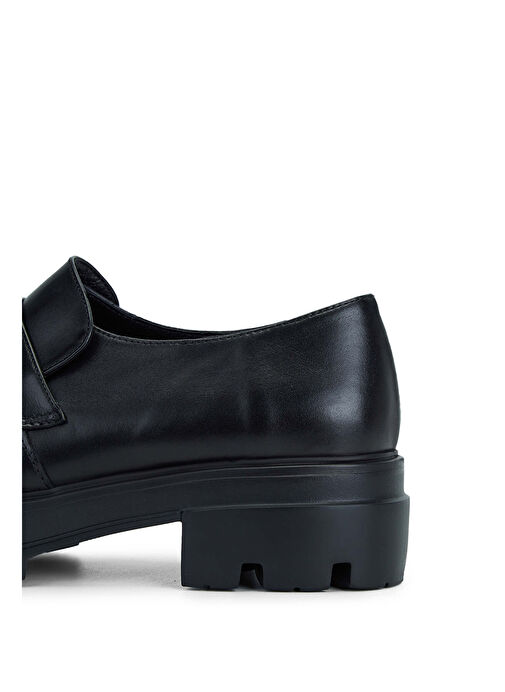 Tamer Tanca Kadın Hakiki Deri Siyah Deri Loafer Ayakkabı - Görsel 5