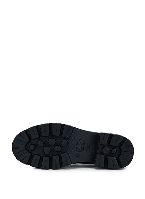 Tamer Tanca Kadın Hakiki Deri Siyah Rugan Loafer Ayakkabı - Görsel 7