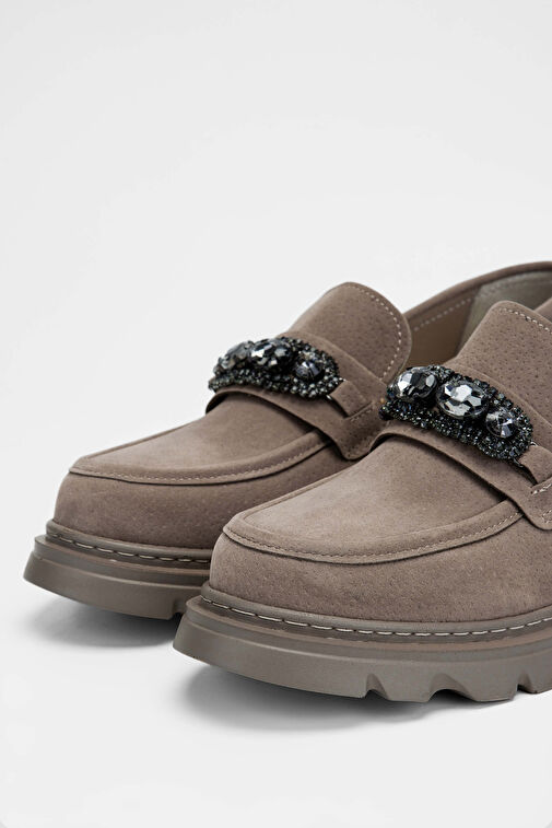 Tamer Tanca Kadın Suni Deri Vizon Loafer Ayakkabı - Görsel 4