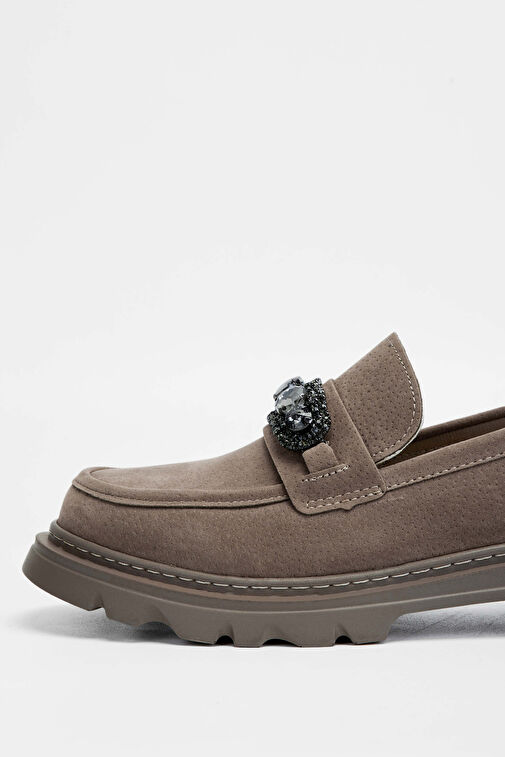 Tamer Tanca Kadın Suni Deri Vizon Loafer Ayakkabı - Görsel 5