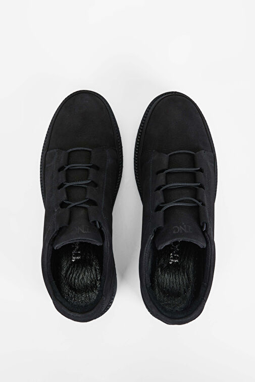 Tamer Tanca Kadın Hakiki Deri Siyah Nubuk Casual Ayakkabı - Görsel 7