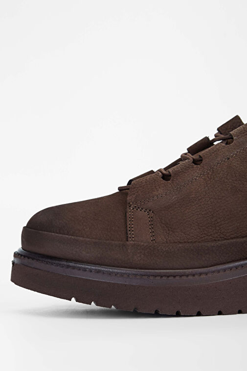 Tamer Tanca Kadın Hakiki Deri Kahverengi Nubuk Casual Ayakkabı - Görsel 4