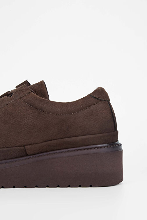 Tamer Tanca Kadın Hakiki Deri Kahverengi Nubuk Casual Ayakkabı - Görsel 5