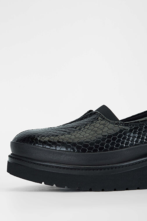 Tamer Tanca Kadın Hakiki Deri Siyah Kroko Casual Ayakkabı - Görsel 4