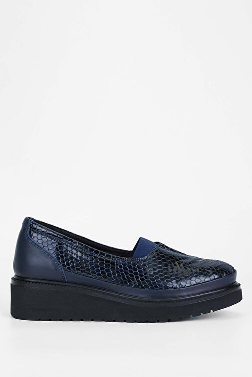 Tamer Tanca Kadın Hakiki Deri Lacivert Casual Ayakkabı - Görsel 2