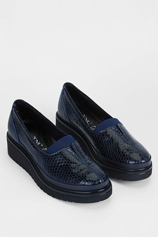 Tamer Tanca Kadın Hakiki Deri Lacivert Casual Ayakkabı - Görsel 3