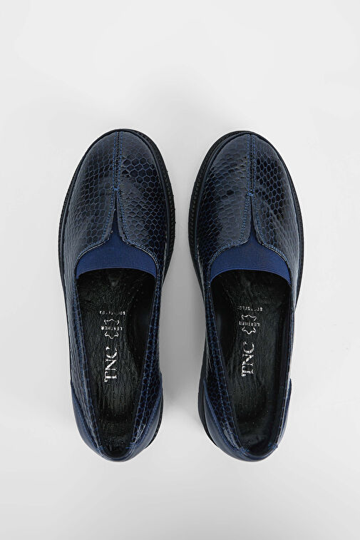 Tamer Tanca Kadın Hakiki Deri Lacivert Casual Ayakkabı - Görsel 5