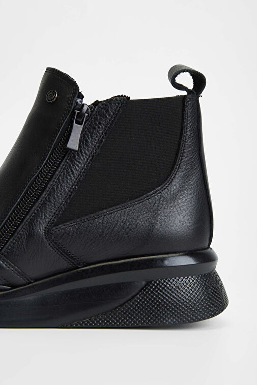 Tamer Tanca Kadın Hakiki Deri Siyah Casual Bot - Görsel 5