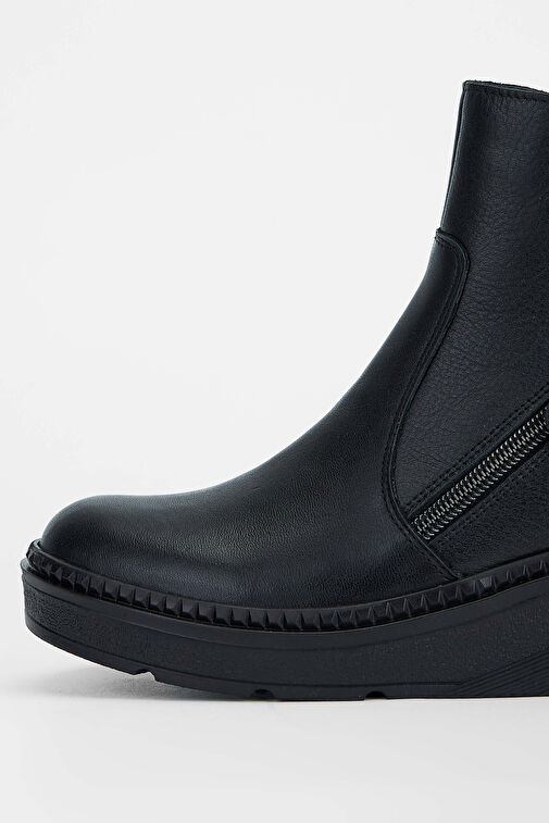 Tamer Tanca Kadın Hakiki Deri Siyah Casual Bot - Görsel 4