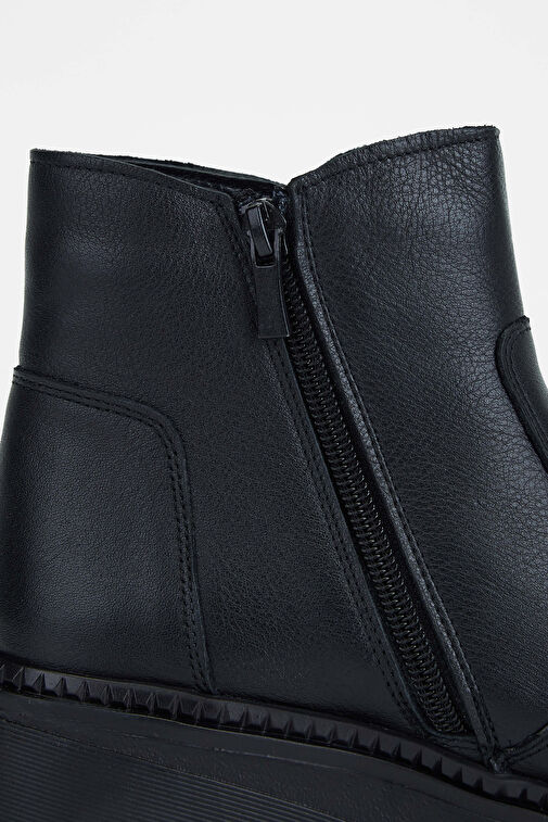 Tamer Tanca Kadın Hakiki Deri Siyah Casual Bot - Görsel 6