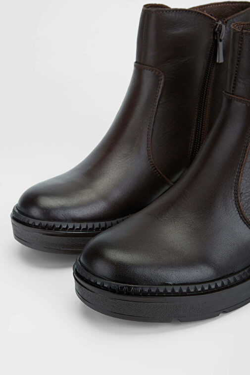 Tamer Tanca Kadın Hakiki Deri Kahverengi Casual Bot - Görsel 4