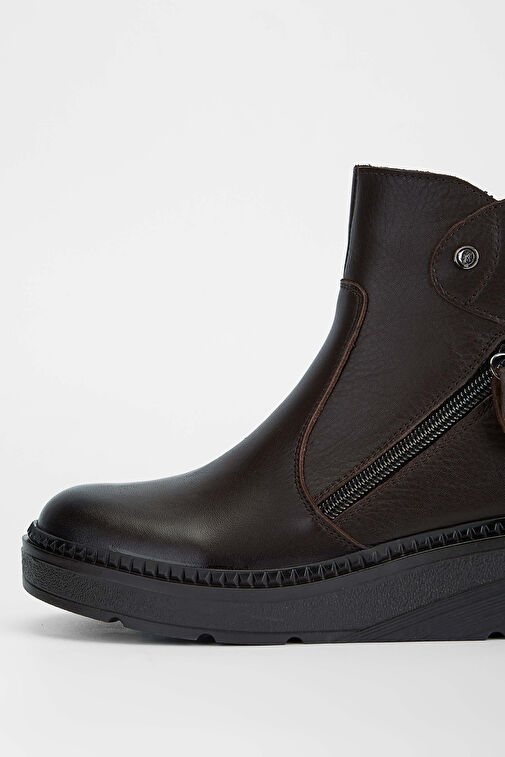 Tamer Tanca Kadın Hakiki Deri Kahverengi Casual Bot - Görsel 5