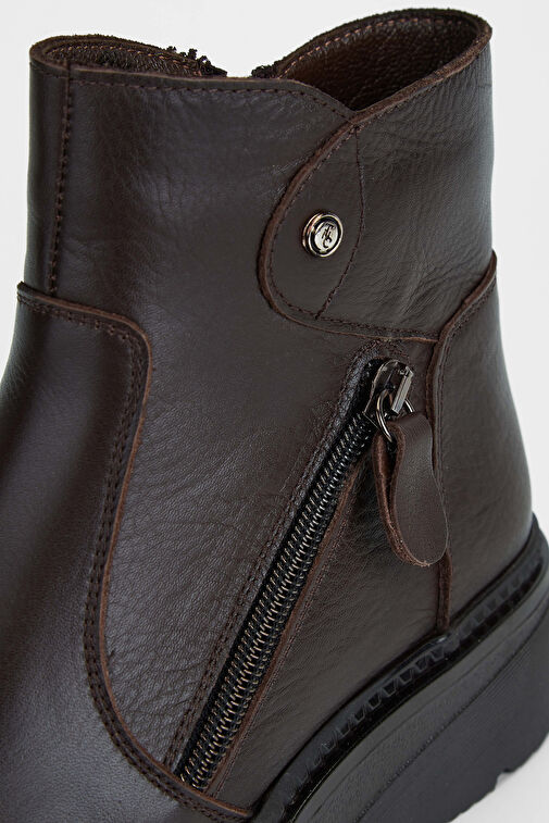 Tamer Tanca Kadın Hakiki Deri Kahverengi Casual Bot - Görsel 7