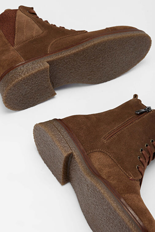 Tamer Tanca Kadın Hakiki Deri Kahverengi Casual Bot - Görsel 6