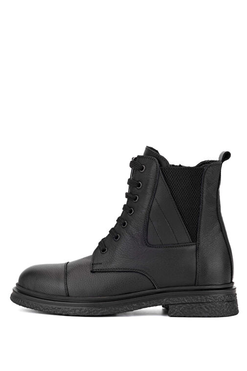 Tamer Tanca Kadın Hakiki Deri Siyah Deri Casual Bot - Görsel 3