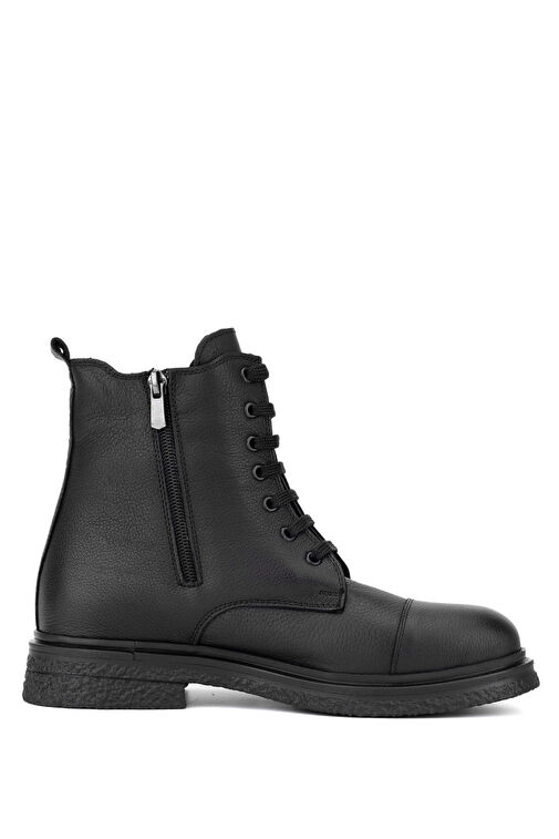 Tamer Tanca Kadın Hakiki Deri Siyah Deri Casual Bot - Görsel 4