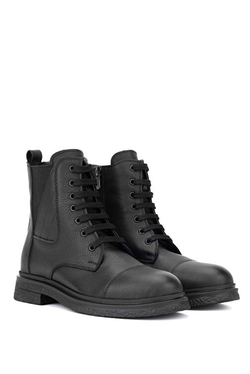 Tamer Tanca Kadın Hakiki Deri Siyah Deri Casual Bot - Görsel 6