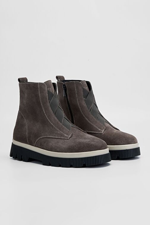 Valmenti Kadın Vizon Süet Hakiki Deri Casual Bot - Görsel 3