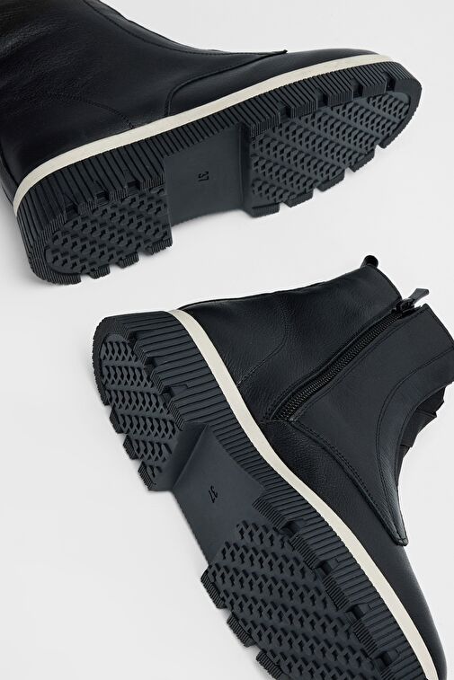 Valmenti Kadın Siyah Floter Hakiki Deri Casual Bot - Görsel 6