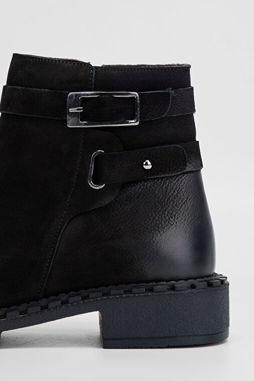 Valmenti Kadın Siyah Nubuk Hakiki Deri Casual Bot - Görsel 6