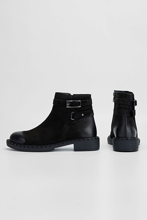 Valmenti Kadın Siyah Nubuk Hakiki Deri Casual Bot - Görsel 7