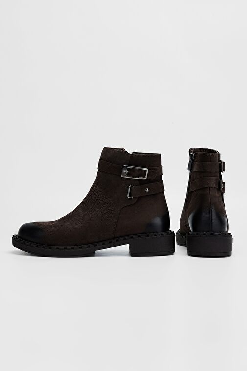 Valmenti Kadın Kahve nbk Hakiki Deri Casual Bot - Görsel 7