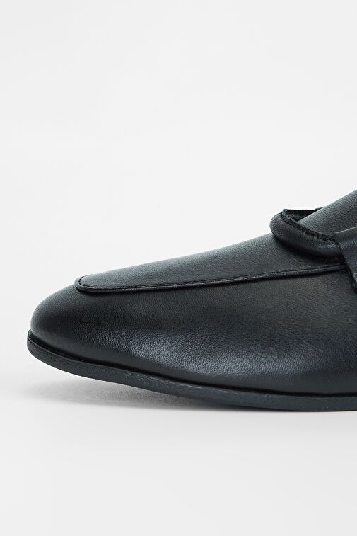 Valmenti Kadın Siyah Hakiki Deri Loafer Ayakkabı - Görsel 5