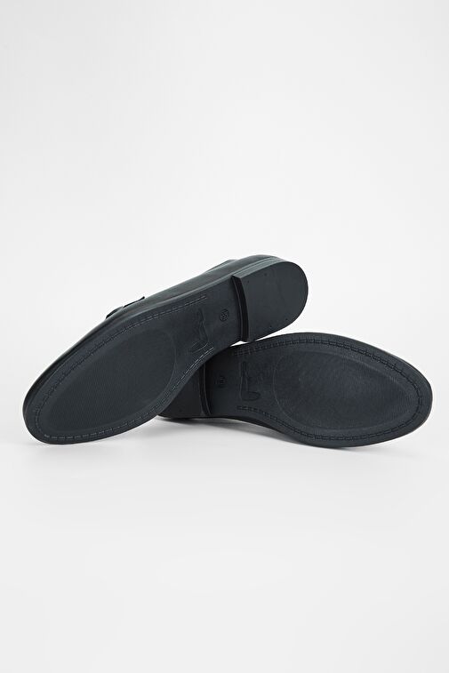 Valmenti Kadın Siyah Hakiki Deri Loafer Ayakkabı - Görsel 7